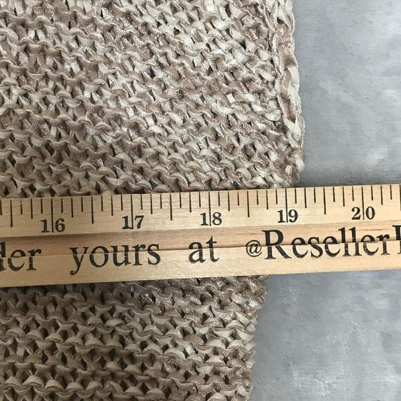 Chicos Sweater Womens Large Oatmeal Pink Copper Knit Cardigan Vest Open Front - Picture 8 of 9